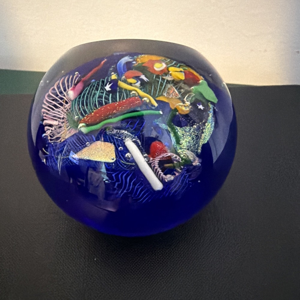 Glass Eye Studio "End Of The Day" Art Glass RARE Paperweight 2004 Confetti VTG - Picture 6 of 13